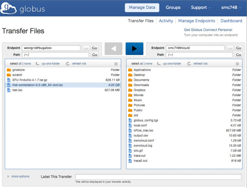The Globus frontend interface.